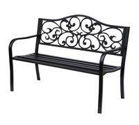 Outsunny – Banc 3 places de jardin Cosy Chic – Métal époxy anticorrosion 127×60×89 cm Noir