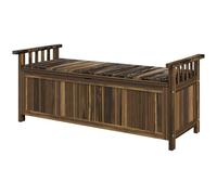 Outsunny Banc de jardin avec espace de rangement en bois pour 2 personnes, coffre avec accoudoirs, banc de parc, banc de balcon, banc en bois pour balcon, terrasse, jardin, charge maximale 240 kg