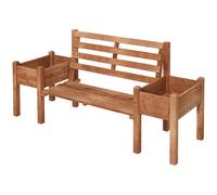 Outsunny Banc de Jardin avec Jardinières en Bois, 184 cm x 59 cm x 95 cm, Marron