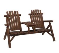 Outsunny Banc de jardin avec table et 2 chaises Marron 157 x 88 x 103 cm