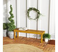 Outsunny Banc de jardin banc en bois de pin 2 places banquette de jardin assise à lattes 132 x 34 x 43 cm bois naturel