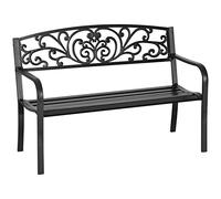 Outsunny Banc de Jardin Banc extérieur 2 Places pour la terrasse la véranda Charge Max. 240 kg en métal 127 x 60 x 87 cm Noir
