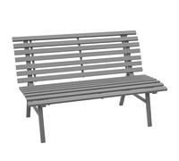 Outsunny Banc de Jardin Banquette extérieur 2 Places Assise Dossier à Lattes, en Aluminium, dim. 123L x 67l x 79H cm, Gris