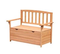Outsunny - Banc de jardin 2 places en bois de sapin avec coffre 112x58x84 cm, dossier à lattes