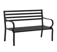 Banc de Jardin Design Contemporain 2 Places dim. 127L x 58l x 82H cm métal époxy Noir