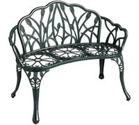 Outsunny Banc de Jardin en Aluminium Moulé 99 x 57 x 78 cm Vert Antique