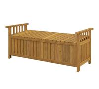 Banc De Jardin Avec Coffre De Rangement 186l - Accoudoirs - Dim. 128 X 56 X 53 Cm - Habillage Pvc Bois De Sapin Pré-Huilé