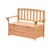 Outsunny Banc de Jardin en Bois de Sapin avec Coffre de Rangement dim. 112L x 58l x 84H cm
