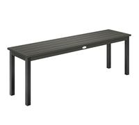 Outsunny Banc de Jardin en Métal, 2 Places avec Assise à Lattes Effet Bois, sans Dossier, Cadre en Acier pour Patio, Balcon, Parc, Capacité 240 kg, 130 x 34 x 43 cm, Gris