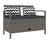 Outsunny Banc de Rangement de Jardin 2 Places avec Une capacité de 160 L, Banc de Jardin en rotin synthétique avec Rangement, Coussin, oreillers et Cadre en Acier pour terrasse, Gris