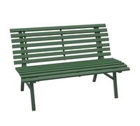 Outsunny Banc de Jardin Banquette extérieur 2 Places Assise Dossier à Lattes, en Aluminium, dim. 123L x 67l x 79H cm, Vert