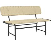 Outsunny Banc en poly rotin Banc de jardin 2 places en rotin sans accoudoirs, banc de balcon Meuble de jardin pouvant supporter jusqu'à 250 kg, pour balcon, terrasse, métal, kaki