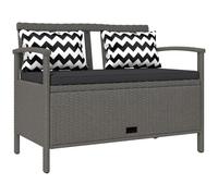 Outsunny – Banc de rangement jardin 2 places 160L, cadre acier, coussin + 2 oreillers, rotin PE gris