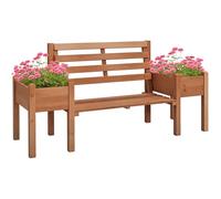 Outsunny Banc Jardin 2 Places avec bac à Fleurs 184x59x95cm Brun foncé