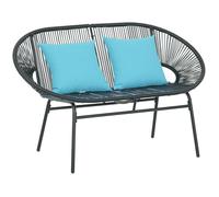 Outsunny Banquette Banc de Jardin 2 Places Acier 132x72x83cm Noir
