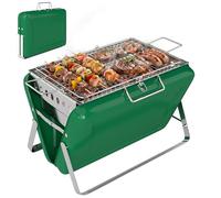 Outsunny Barbecue au Charbon de Bois Pliable Barbecue Portable Vert Foncé