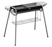 Outsunny Barbecue Portable au Charbon Gril avec Plaque de Cuisson | Montage facile, cuiseur inox, paniers, étagères, crochets, pour camping, pique-nique, randonnée, jardin, fête