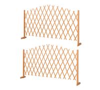 Outsunny Barrière 2er-Set Treillis extensible autoportant avec pieds 180 x 30 x 103 cm Braun