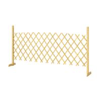 Outsunny Barriere Extensible en Bois de Sapin 180 cm, Base stable, pour Intérieur Extérieur Balcon Jardin, 180x30x90cm, Naturel