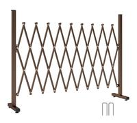 Outsunny Barrière Extensible rétractable barrière de sécurité 250L x 31l x 104H cm alu métal Chocolat