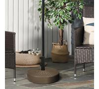 Outsunny Base de Parasol avec 2 Poignées Intégrées, en HDPE et Acier, Ø51x36 cm, Marron et Noir