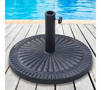 Outsunny Base Parasol Ronde pour Mats de Ø3,8-4,8cm avec Décoration et Poignée, Poids 15kg Ø49x32cm
