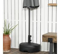 Outsunny Base pour Parasol Demi-Circulaire Remplissable avec Sable ou Eau pour Poteaux 38-48mm, Noir