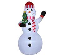 Outsunny Bonhomme de Neige Gonflable de Noël de 130 cm avec lumières LED, matériel Fixation et souffleur, décoration de Noël pour l'intérieur et l'extérieur résistant aux intempéries IP44