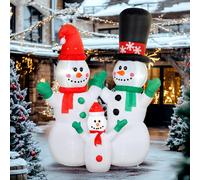 Outsunny Bonhomme de neige gonflable, déco de Noël 1,8 m avec éclairage LED pour intérieur et extérieur