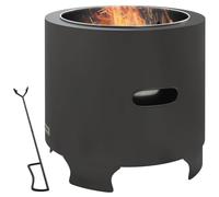 Outsunny Brasero sans fumée Rond Portable diamètre 45 cm Noir
