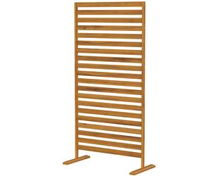 Outsunny Brise-vue Bois à Lamelles Claustra Paravent Extérieur Autoportant pour Jardin Terrasse 80x40x170cm Marron
