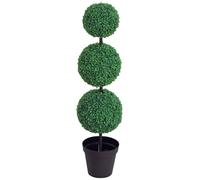Outsunny Buis artificiel topiaire en forme de boules Ø 30 x 112 cm Vert G