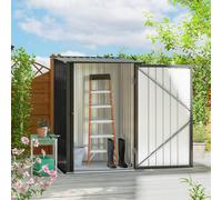 Outsunny Cabane de jardin en Acier Abri pour jardin Abri de jardin metal Ondulé Anthracite avec Porte Verrouillable 1x1,03x1,6m | Aosom France