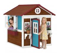 Outsunny Cabane Enfant Extérieur pour 3-8 Ans 114 x 126,4 x 135 cm Marron