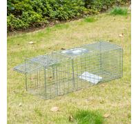 Outsunny Cage Piège pour Rats, Souris et Ragondins Pliable en Acier, 93x31x34,5 cm, Argent