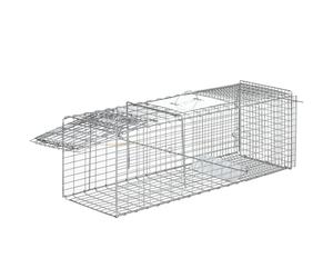 Outsunny Cage Piège pour Rats, Souris et Ragondins Pliable en Acier, 93x31x34,5 cm, Argent
