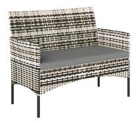 Outsunny Canapé de Jardin 2 Places en résine tressée avec Coussins, canapé d'extérieur avec accoudoirs, Cadre en Acier pour Balcon, Porche, Jardin, Gris Clair