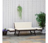 Canapé lit de jardin extensible 3 places coussins inclus