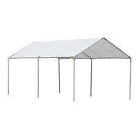 Carport auvent pour voiture - Outsunny - 6 x 3 m - acier galvanisé robuste PE haute densité - blanc