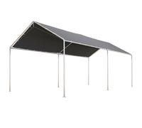 Outsunny Carport auvent pour Voiture 6 x 3 m Acier galvanisé Robuste Toit PE Haute densité Gris