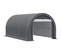 Outsunny Carport Tente de Garage 5 x 3 x 2,4 m, abri Voiture extérieur, Tente de Stockage avec Porte Enroulable zippée, Acier galvanisé, PE Haute densité 190 g/m², Gris