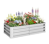 Outsunny Carré Potager de Jardin 120 x 60 x 30,5 cm Argent