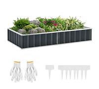 Outsunny Carré Potager de Jardin Modulable 174 x 90 x 30 cm Anthracite