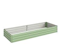 Outsunny Carré Potager de Jardin Rectangulaire Jardinière Extérieure 241 x 90,5 x 30 cm Tôle d'Acier Ondulée Vert Clair
