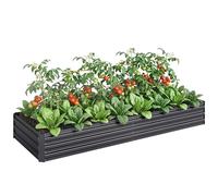Outsunny Carré Potager en Métal Modulable 241x90,5x30cm Gris