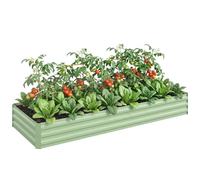 Outsunny Carré Potager en Métal Modulable 241x90,5x30cm Vert Clair