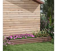 Outsunny Carré potager rectangulaire, lit de jardin surélevé en acier galvanisé, fond ouvert, 240 x 60 x 30 cm, brun foncé