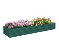 Outsunny Carré Potager rectangulaire, lit de Jardin surélevé en Acier galvanisé, Fond Ouvert, jardinière avec Coins de Protection, 240 x 60 x 30 cm, Vert