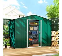Outsunny Casetta da Giardino 3,6m² en Tôle d'Acier avec 2 Portes Coulissantes et 4 Prises d'Air, 236x174x190 cm, Vert