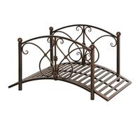 Outsunny Cavalier de Jardin Vintage en métal, Pont décoratif avec éléments Floraux, 99 x 68 x 53 cm, Bronze